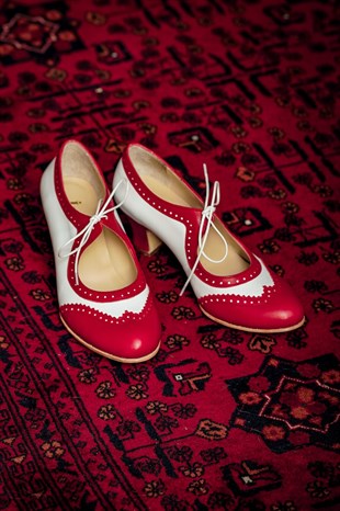 Moda Kırmızı Beyaz Ayakkabı